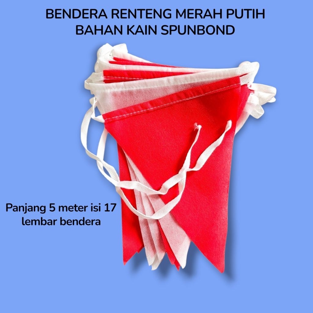 5 METER BENDERA RENTENG KAIN SPUNBOND