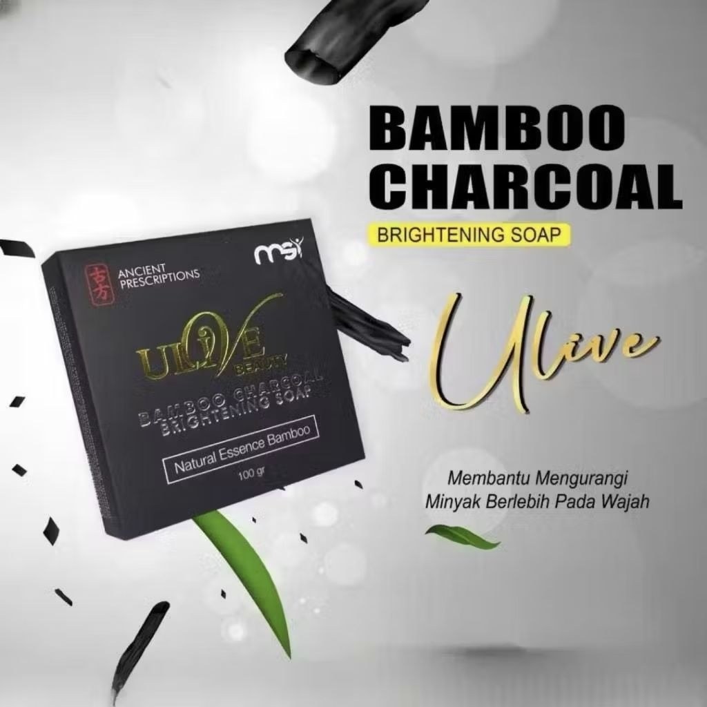 MSI SABUN BAMBOO ULIVE BEAUTY CHARCOAL BRIGHTENING SOAP 100 GRAM / SABUN BAMBOO 100gr CHARCOAL MSI -