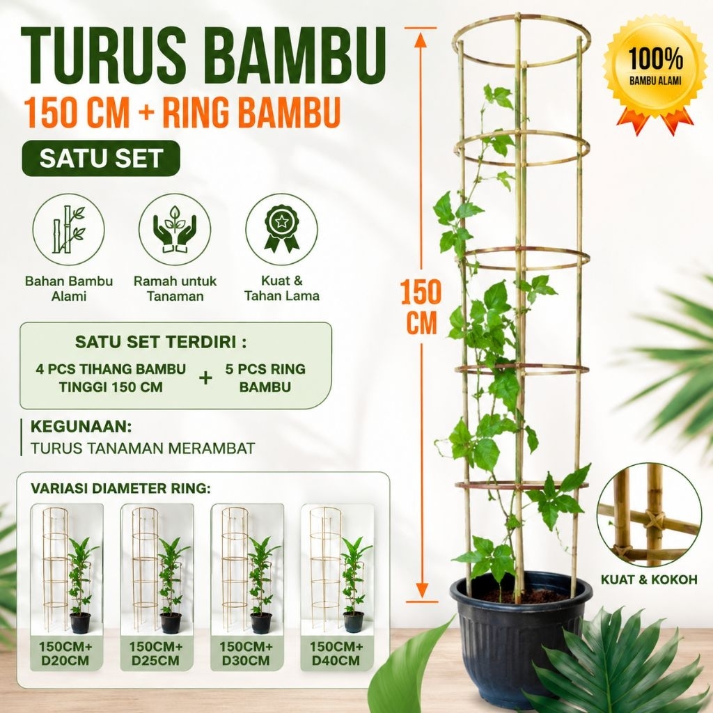 turus bambu melingkar/ tanaman merambat /Ajir tanaman