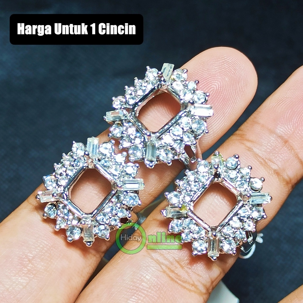 RING CINCIN RHODIUM LADIES KOTAK EMBAN MEWAH