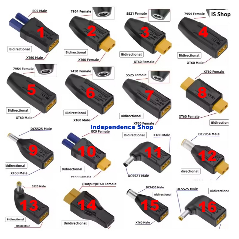 Converter Jack Konektor XT60 Series Male Female DC Charging DC Adapter Laptop Notebook HP Dell IBM L
