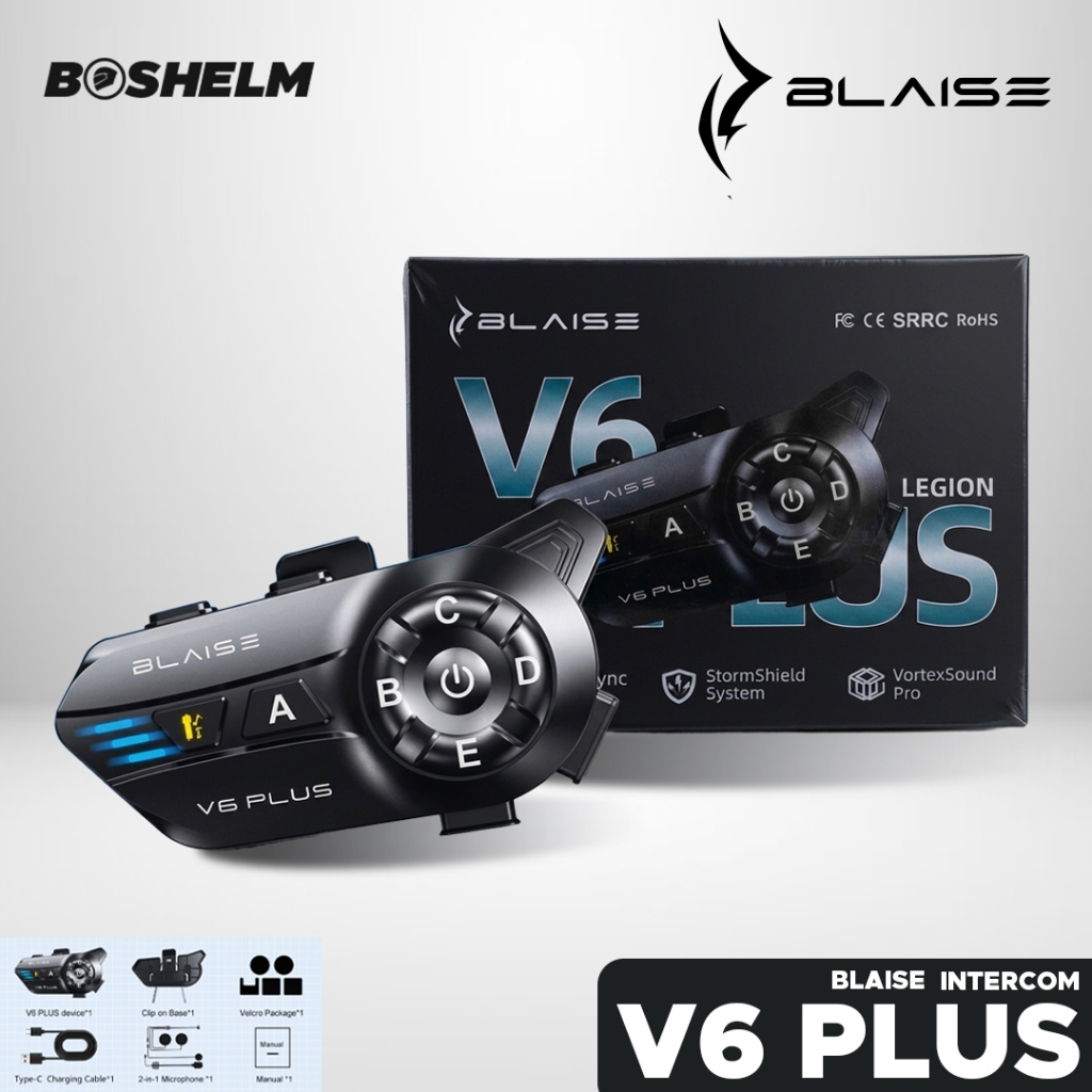 BOSHELM Intercom BLAISE V6 PLUS Bluetooth Helmet