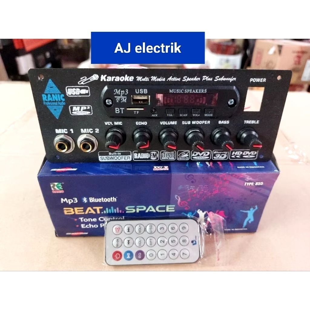 KIT TONE CONTROL STEREO KARAOKE MIC ECHO SUBWOOFER MP3 BLOETHOOTT 855 Kualitas Terbaik dengan Fitur 