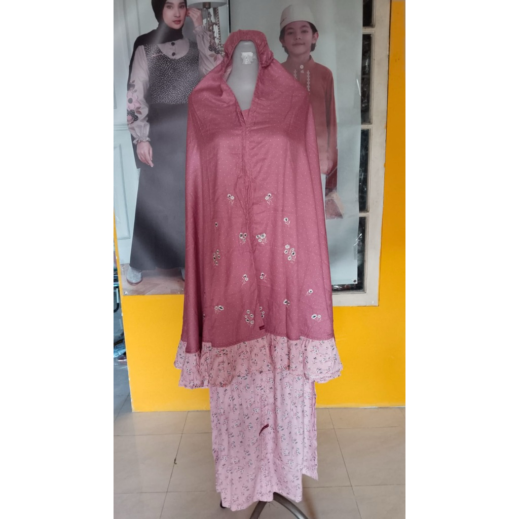 sale 40% / M201111 / MUKENAH DEFECT / dannis / mukenah anak size M / katun / flowery / bordir / muke