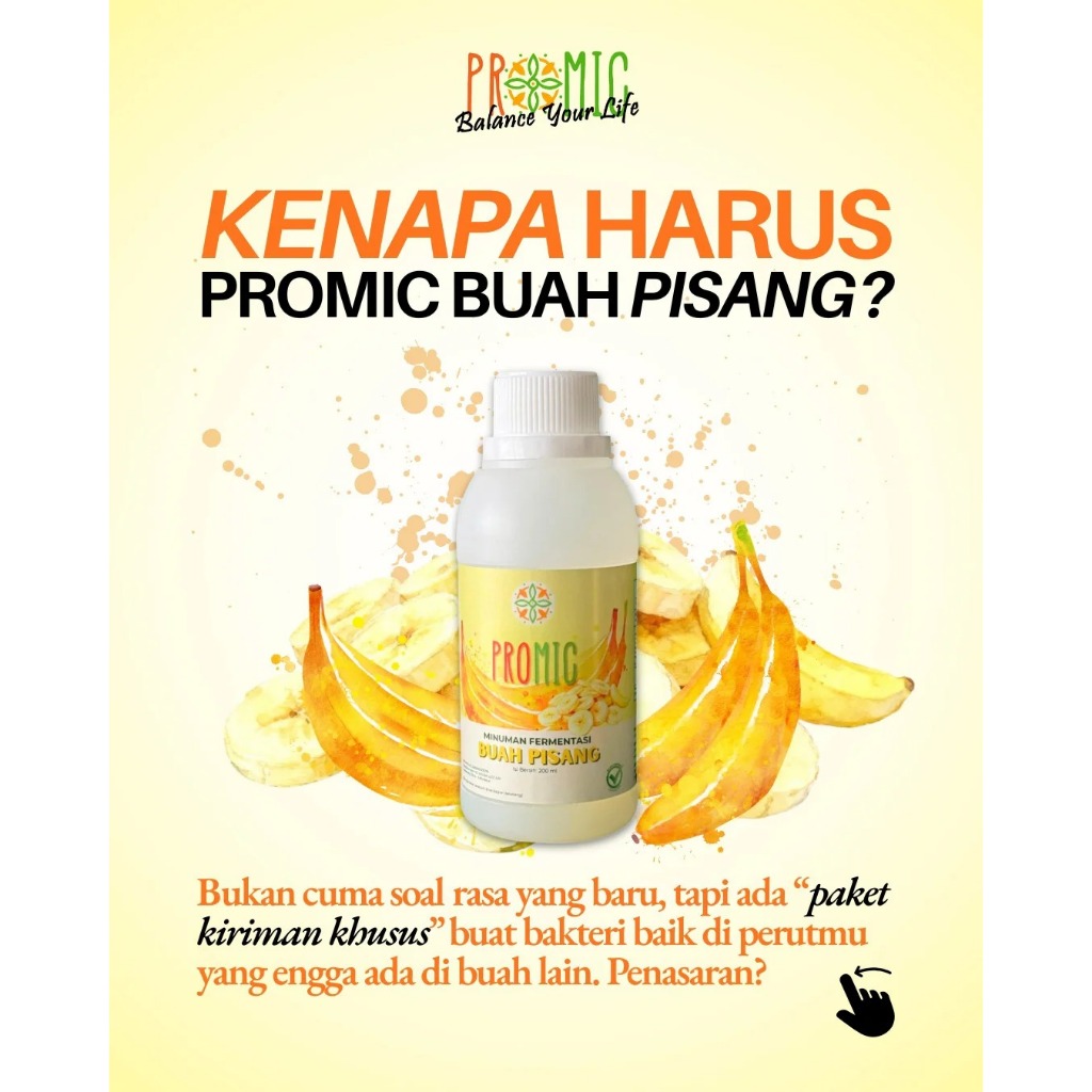 PROMO MEI Promic Varian Buah Pisang, Biang Starter Promic Pisang 200 ml