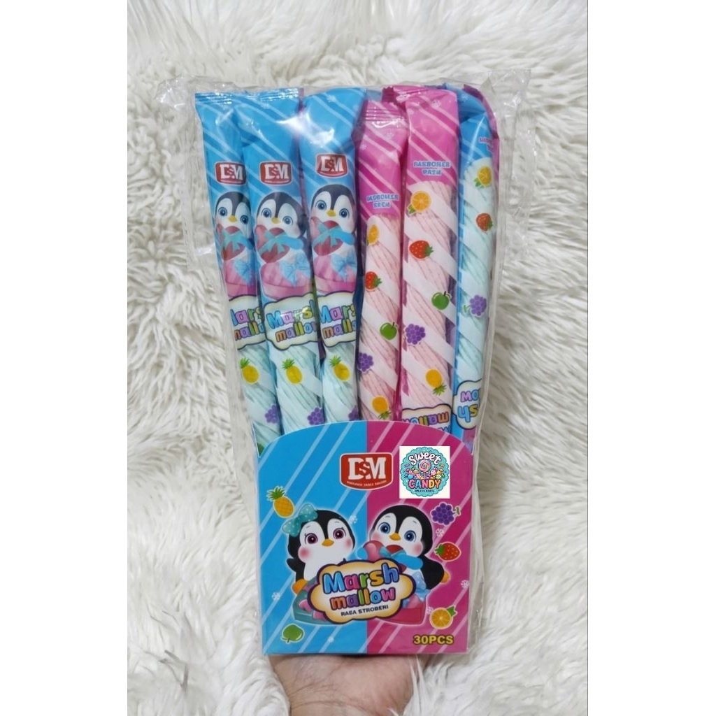 Long Marshmallow||marshmallow kepang||isi 30pcs