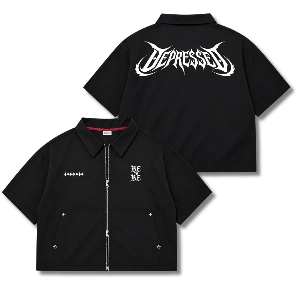 workshirt pria Kemeja pria double zipper workshirt zipper