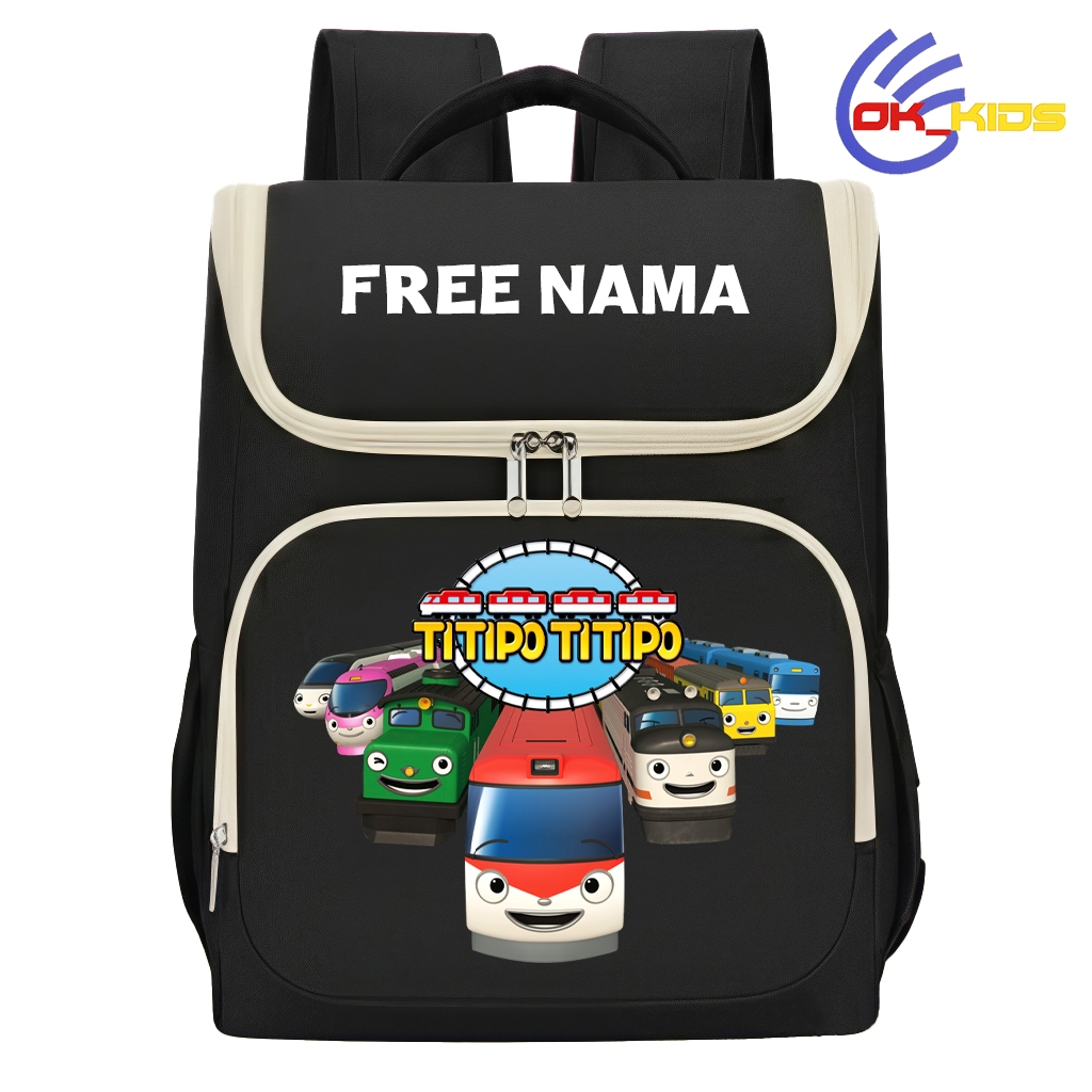 Tas Ransel Anak Kereta Titipo Titipo Gratis Custom Nama