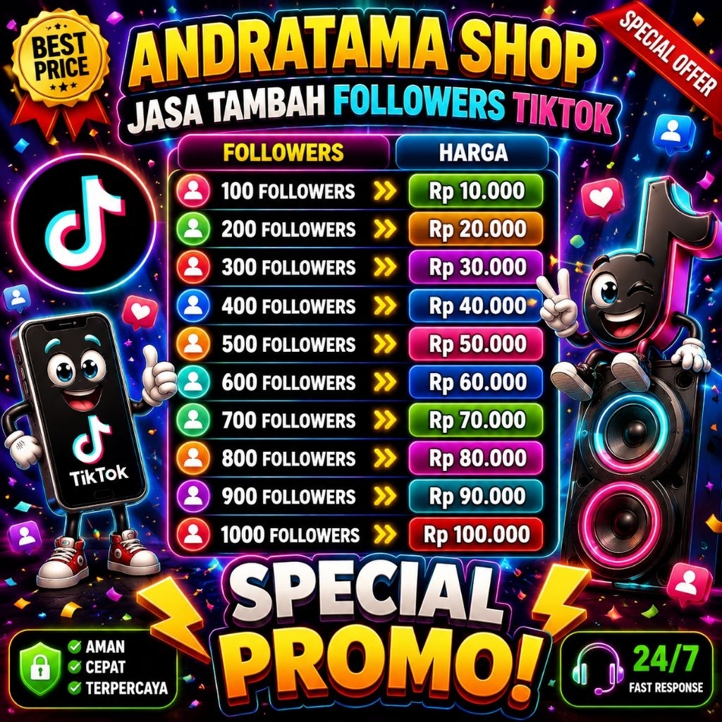 100 FOLLOWERS TIKTOK | JASA TAMBAH FOLLOWERS TIKTOK