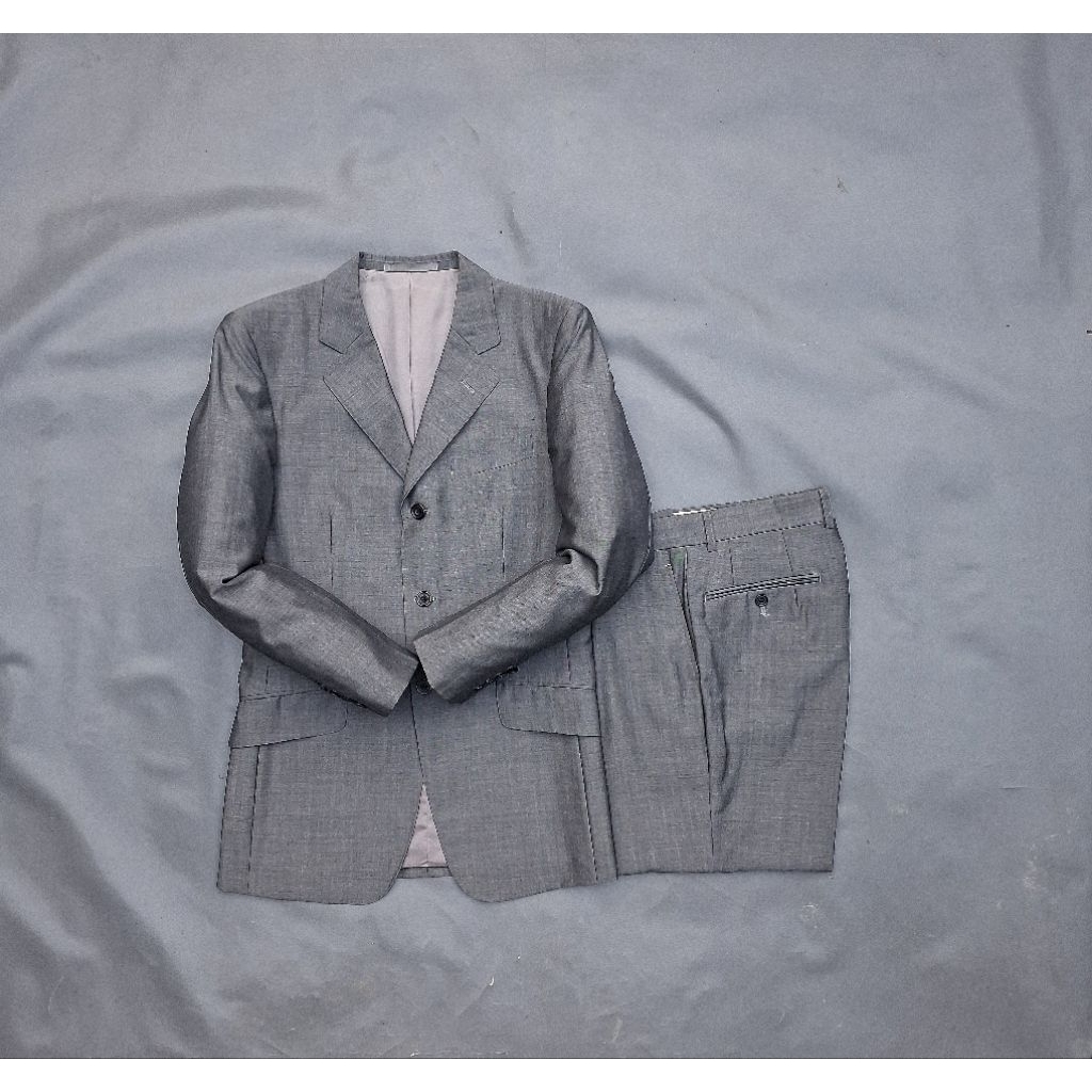 R26/timothy/size M/setelan jas premium bahan mohair/setelan jas pria slimfit/jas setelan pria abu po