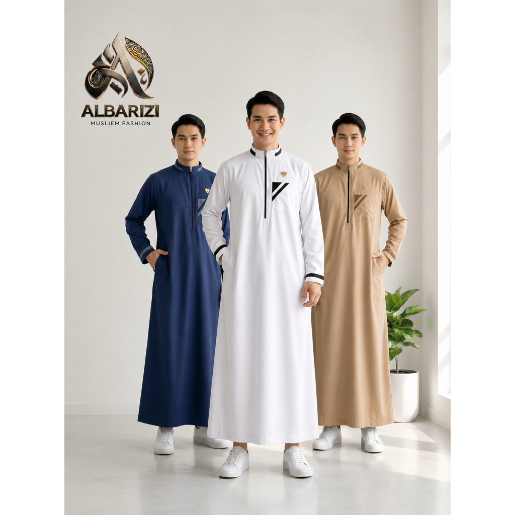 Jubah Pria AFSAN Original Albarizi - Baju Muslim Jubah Pria Premium Material Cotton Bestway - Jubah 
