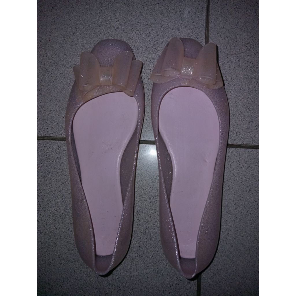 chrissie jelly bow flat shoes