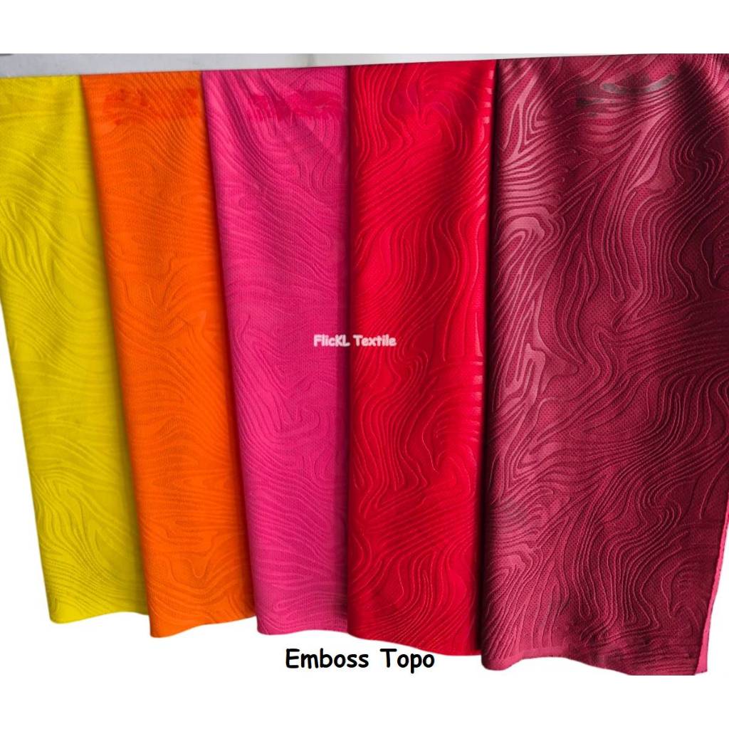 Kain Jersey Emboss Topo Dryfit Embos Topograf Straw Embos Curly Mozaik Mix Kilo