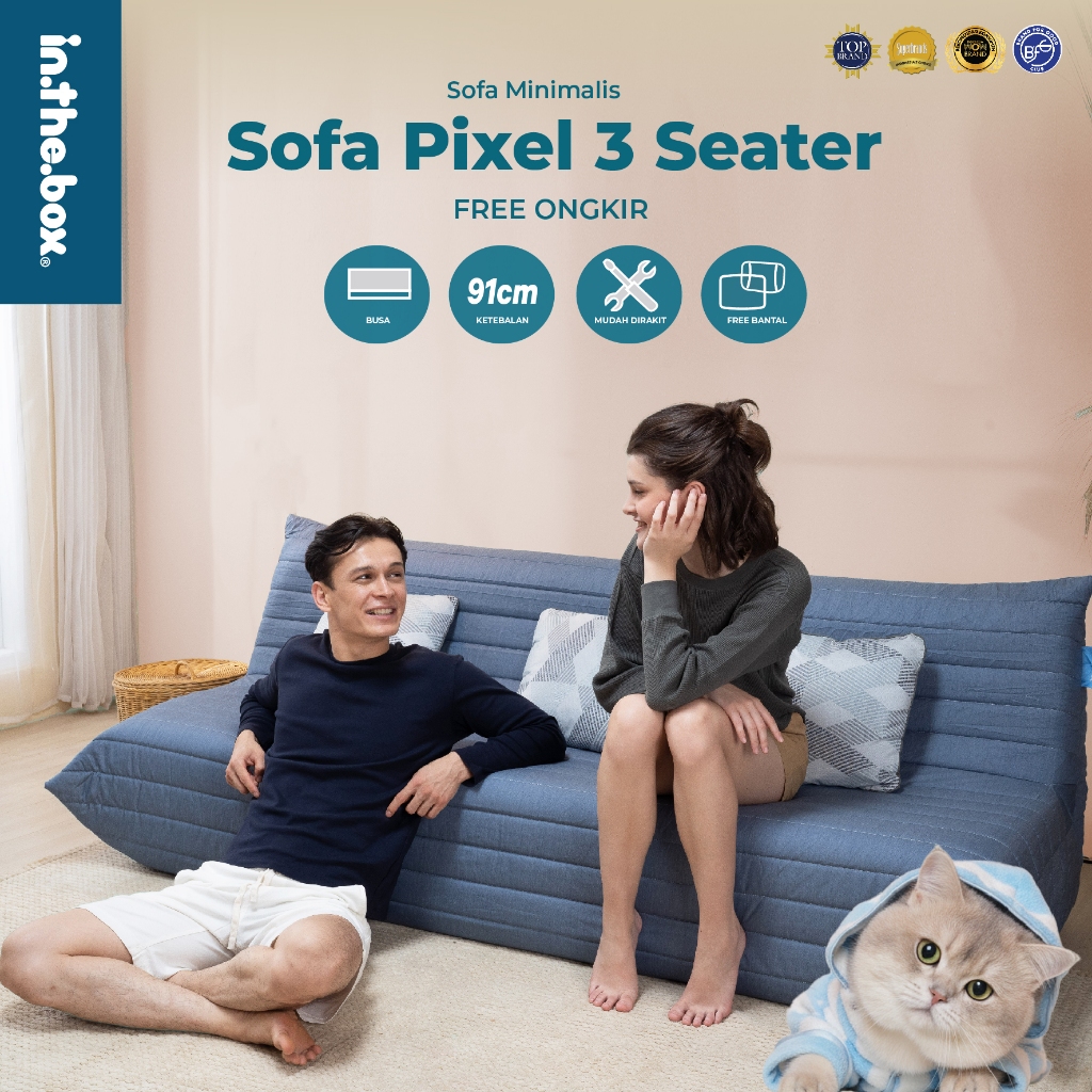 INTHEBOX Sofa Pixel 3 Seater | Free Bantal