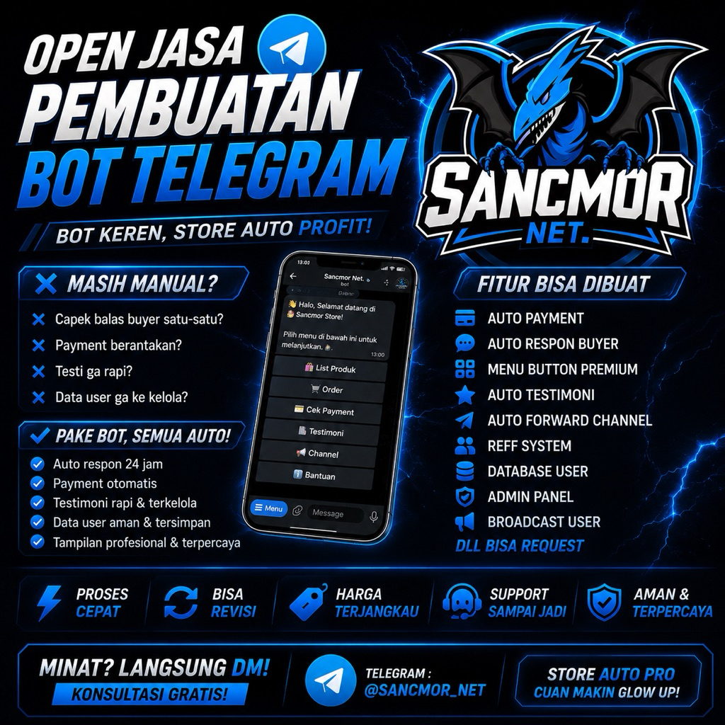 BOT TELEGRAM CUSTOM MURAH | AUTO ORDER & PAYMENT