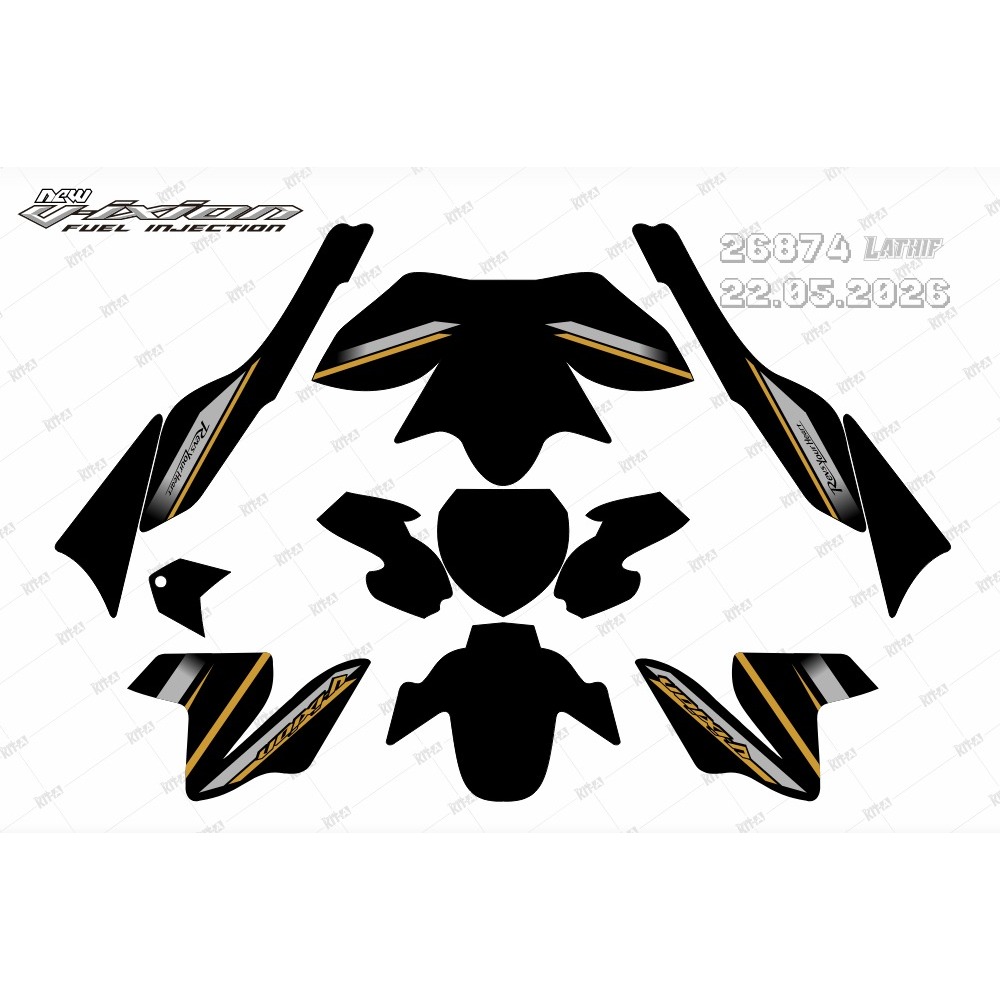 decal sticker New Vixion Lightning motif Gradasi Hitam Ungu sticker decal New Vixion Lightning full 