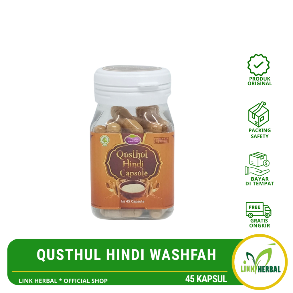 Qusthul Hindi Washfah 45 Kapsul | Ekstrak Qusthul Hindi Membantu Menjaga Kesehatan Tubuh