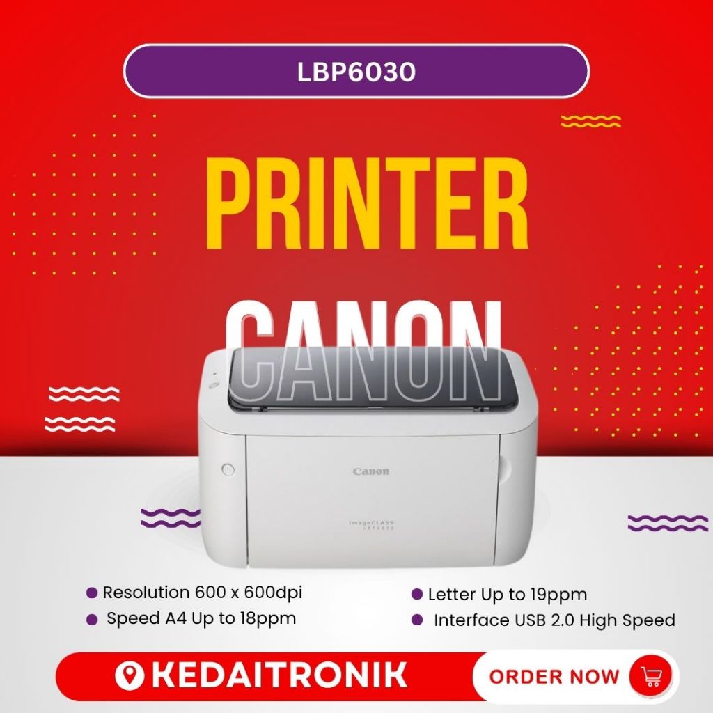 Printer toner laser Monochrome Printer laserjet Hitam Putih Canon LBP6030