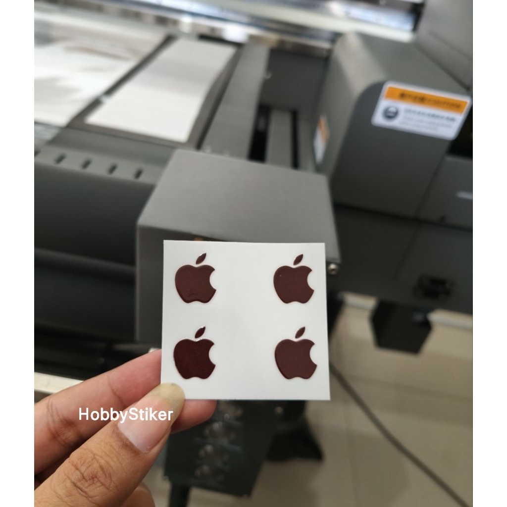 Stiker logo iphone apple untuk hp case warna merah marron