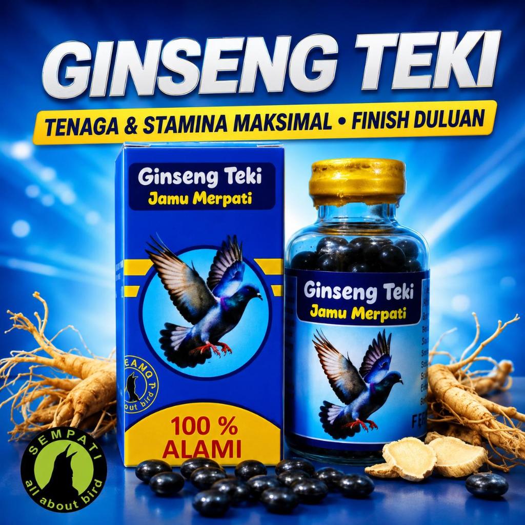 SEMPATI Ginseng Teki 100 pil Doping Merpati Jamu Herbal Vitamin Obat Burung Merpati Balap Kolong Gir