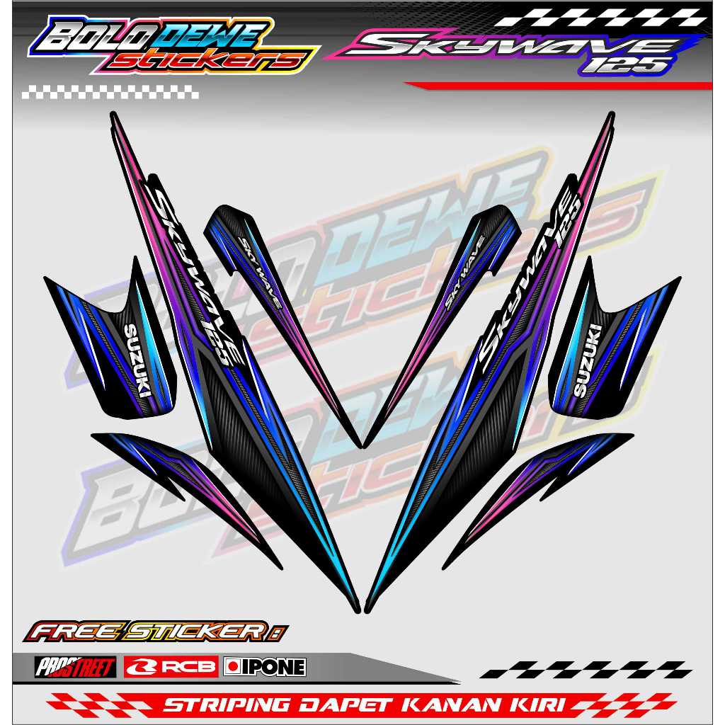 STRIPING VARIASI MOTOR SUZUKI SKYWAVE 125 / STIKER LIST MOTOR SUZUKI SKYWAVE 125
