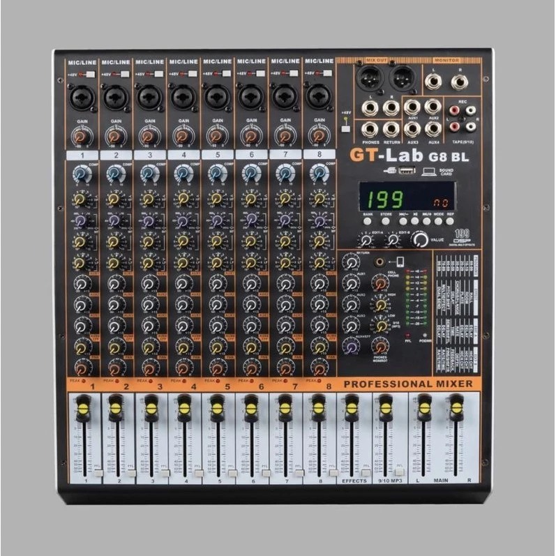 MS-Mixer Audio GT LAB G8 BL / GTLAB G8BL 8CH USB - Bluetooth - Soundcard By RDW Original