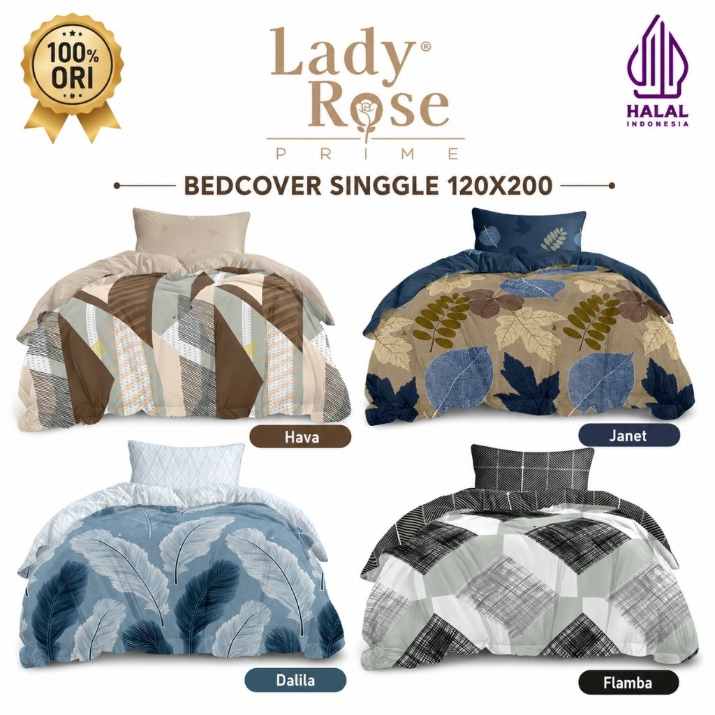 Bedcover Lady Rose 120x200 untuk kasur singgle | No 3 | kasur kecil motif terbaru Karakter dan Bunga