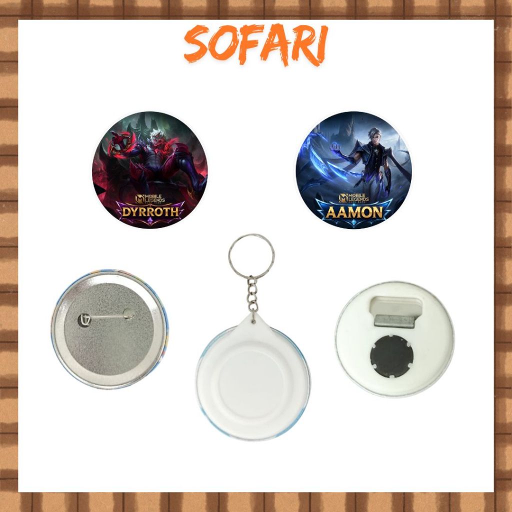 Pin Button Mobile Legends Bang Bang Pin Hero Mobile Legends Gantungan Kunci ML