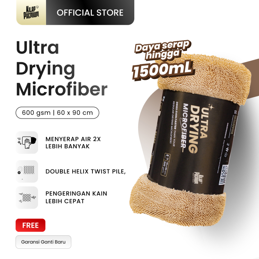 Ultra Drying Microfiber | Kilap Premium - Twisted Microfiber, Drying Microfiber Big Size, Lap Penger