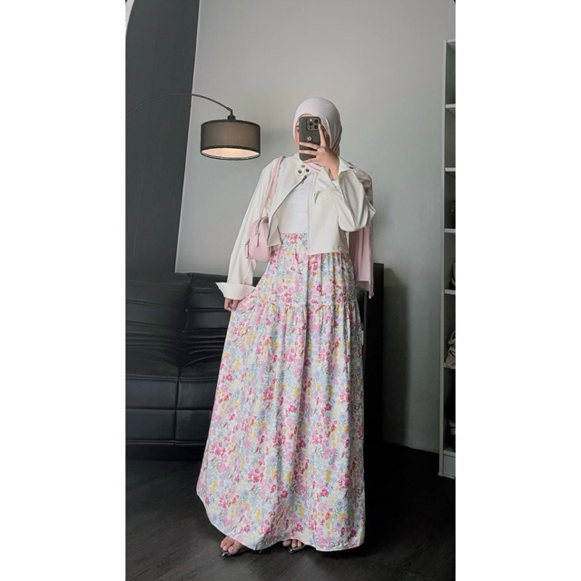 Skirt Floral | Zaelluxe Skirt| Rok Motif Bunga | Rok Motif Aestetic
