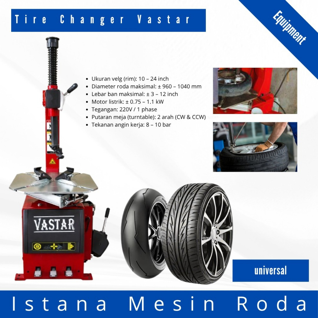 Mesin pembuka ban otomatis tyre changer tire changer mobil motor - pembuka ban otomatis merk vastar