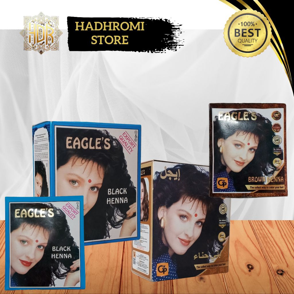 Pewarna Rambut- Pikok Rambut Eagle's Henna Warna Coklat-Hitam