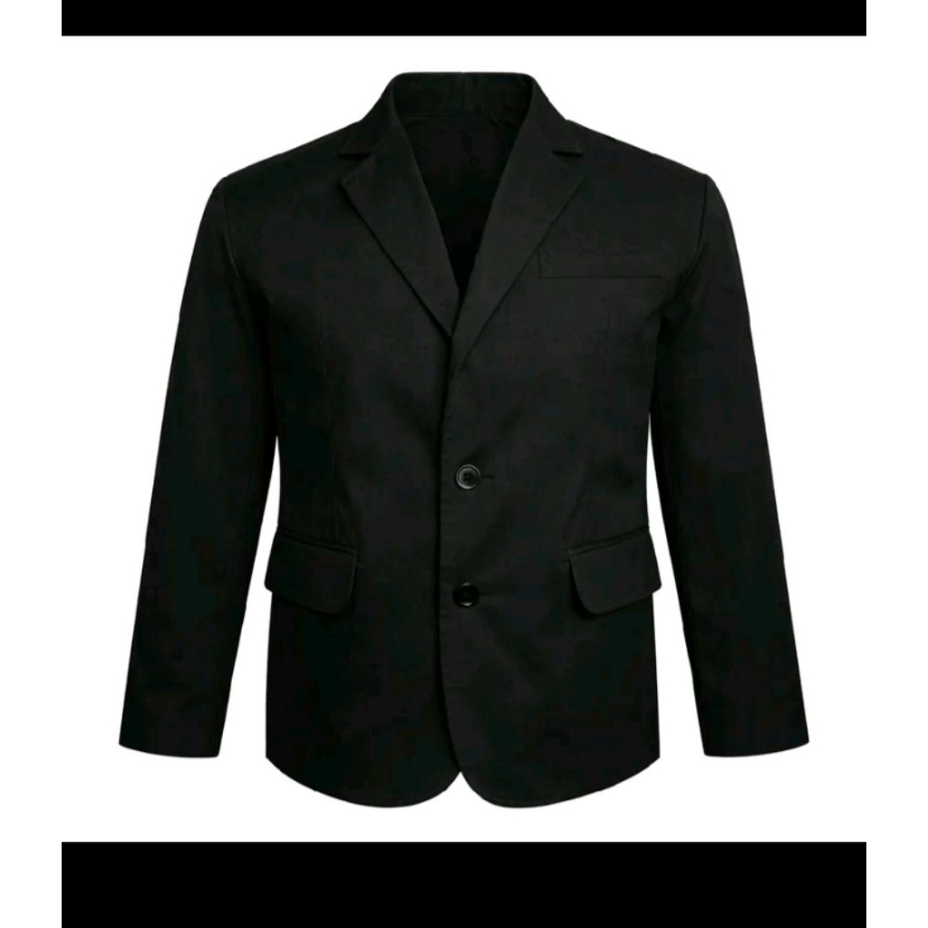 Jas almamater hitam/almamater pria-wanita/Blazer/almamater polos tidak berfuring