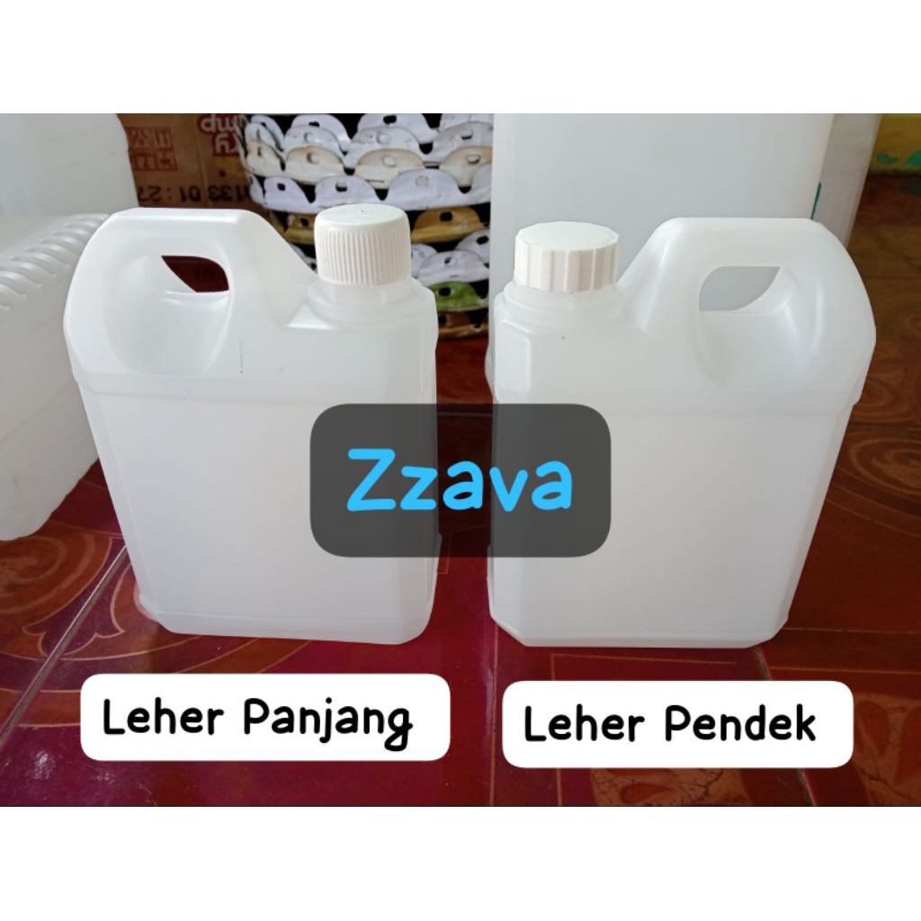 Jerigen 1 liter / Botol 1 liter ex kemasan / Teng Bekas model Pendek 1000ml