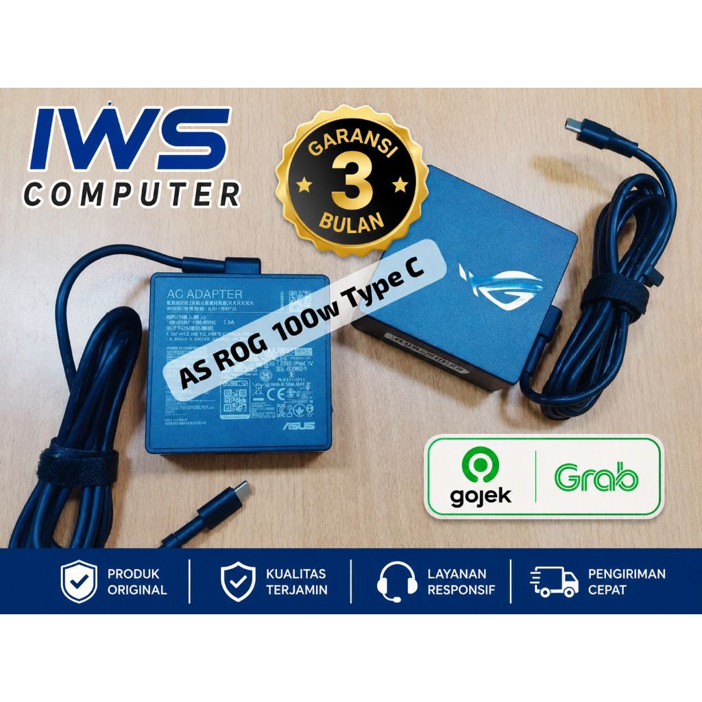 Charger Laptop ASUS ROG Flow X13 Z13 100W USB Type C Garansi 3 Bulan