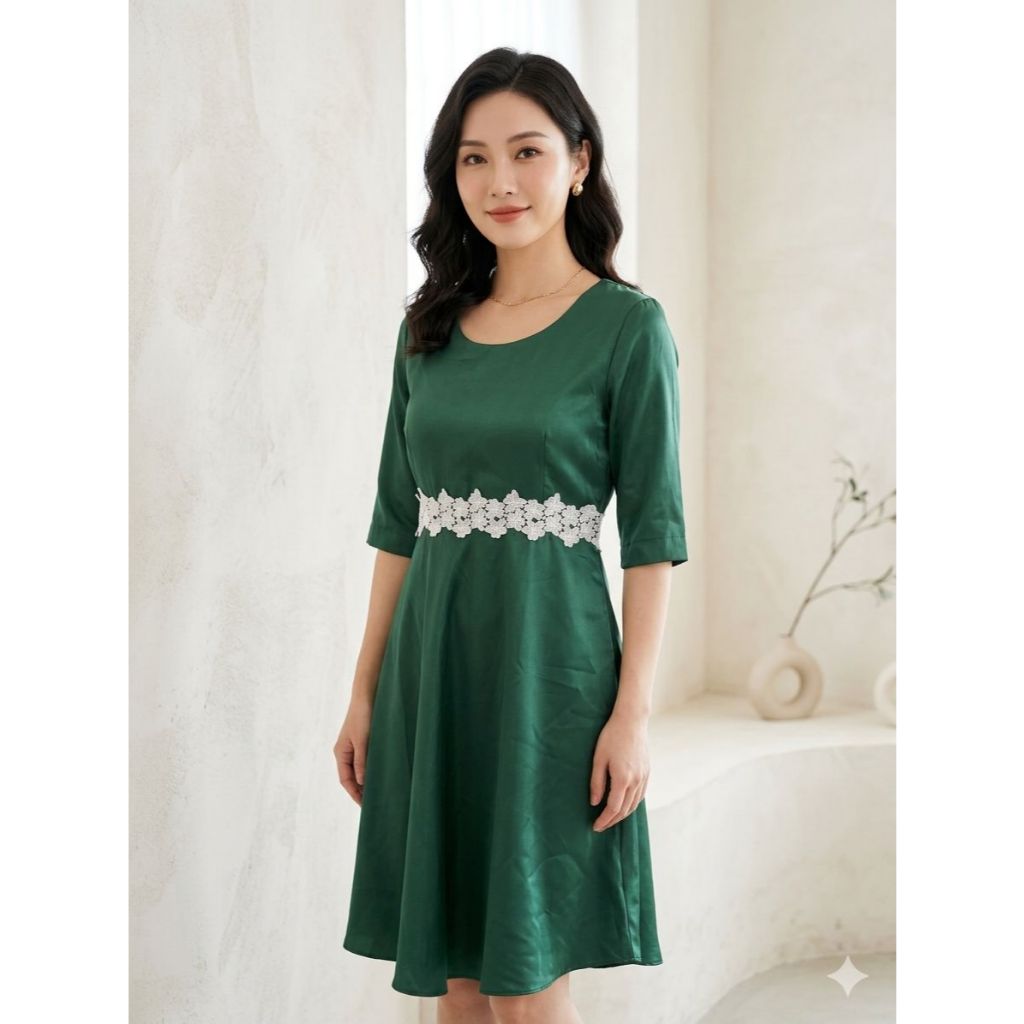 Dress Pesta Emerald Green A-Line
