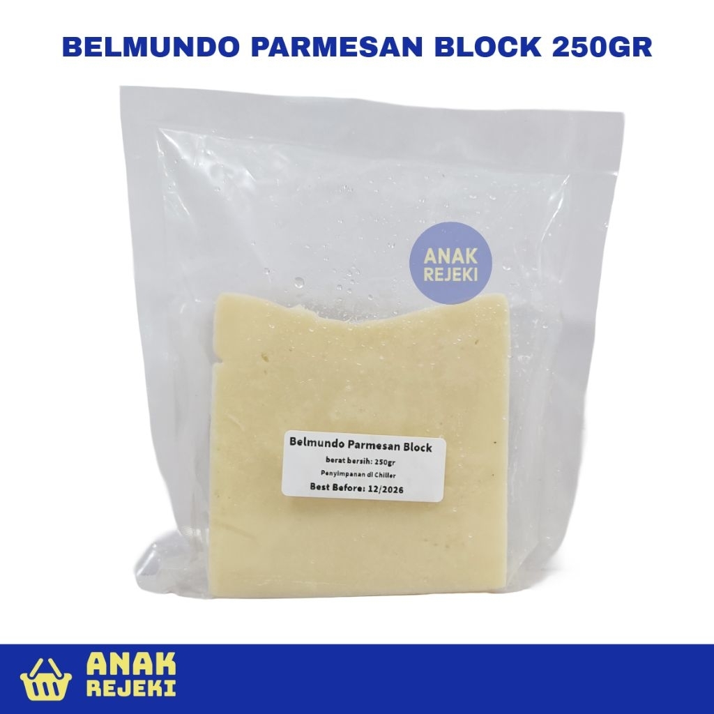 Belmundo Parmesan Keju Block 250gr - Parmesan Cheese Block Halal Pasta