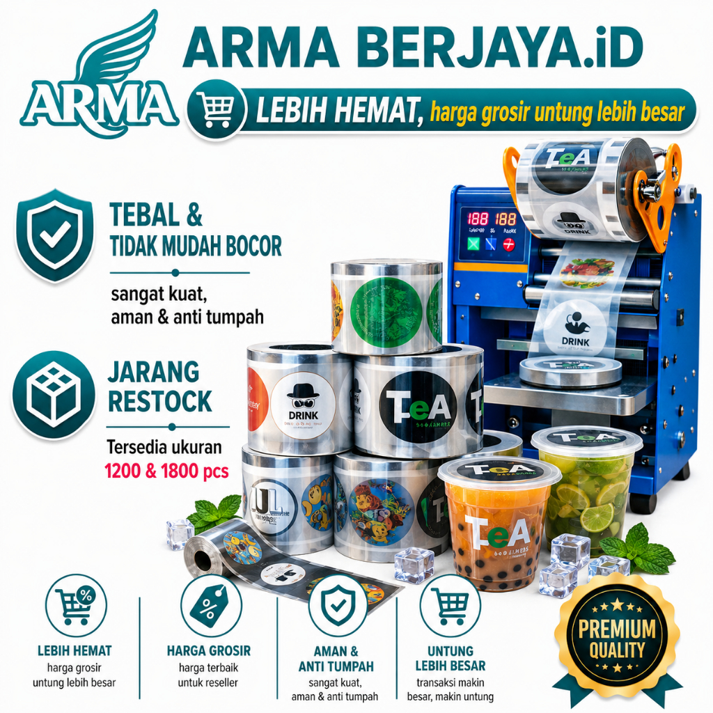 [ isi 1200 & 1800 ] ARMA | Seal Cup Plastik Lid | Plastik Seal Cup Lid | Plastik Penutup Gelas | Tut