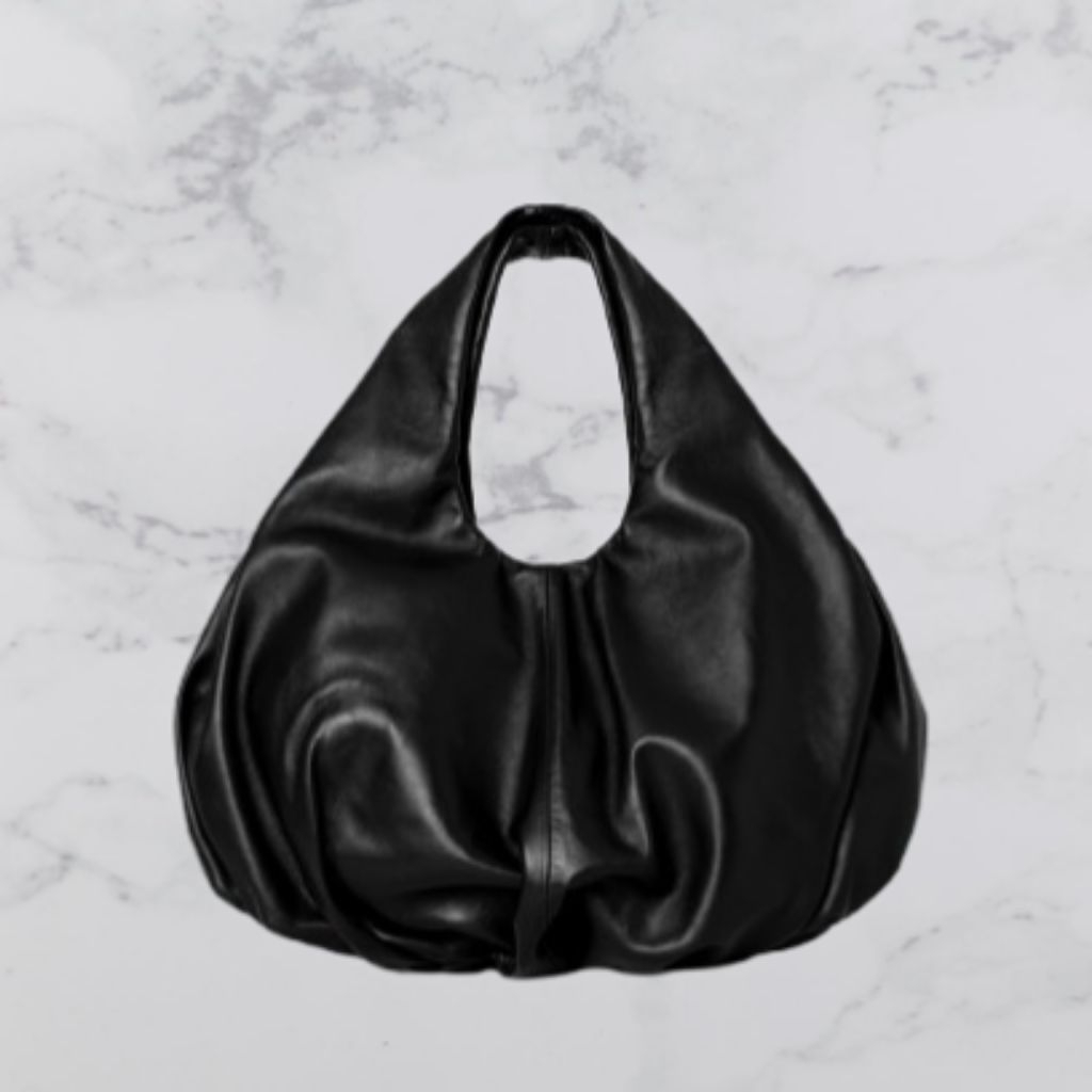 Tas Shoulder Bag / Hobo Bag WANITA NOVO Hitam Leather Look (Include rantai) - Slouchy Bag from Aussi