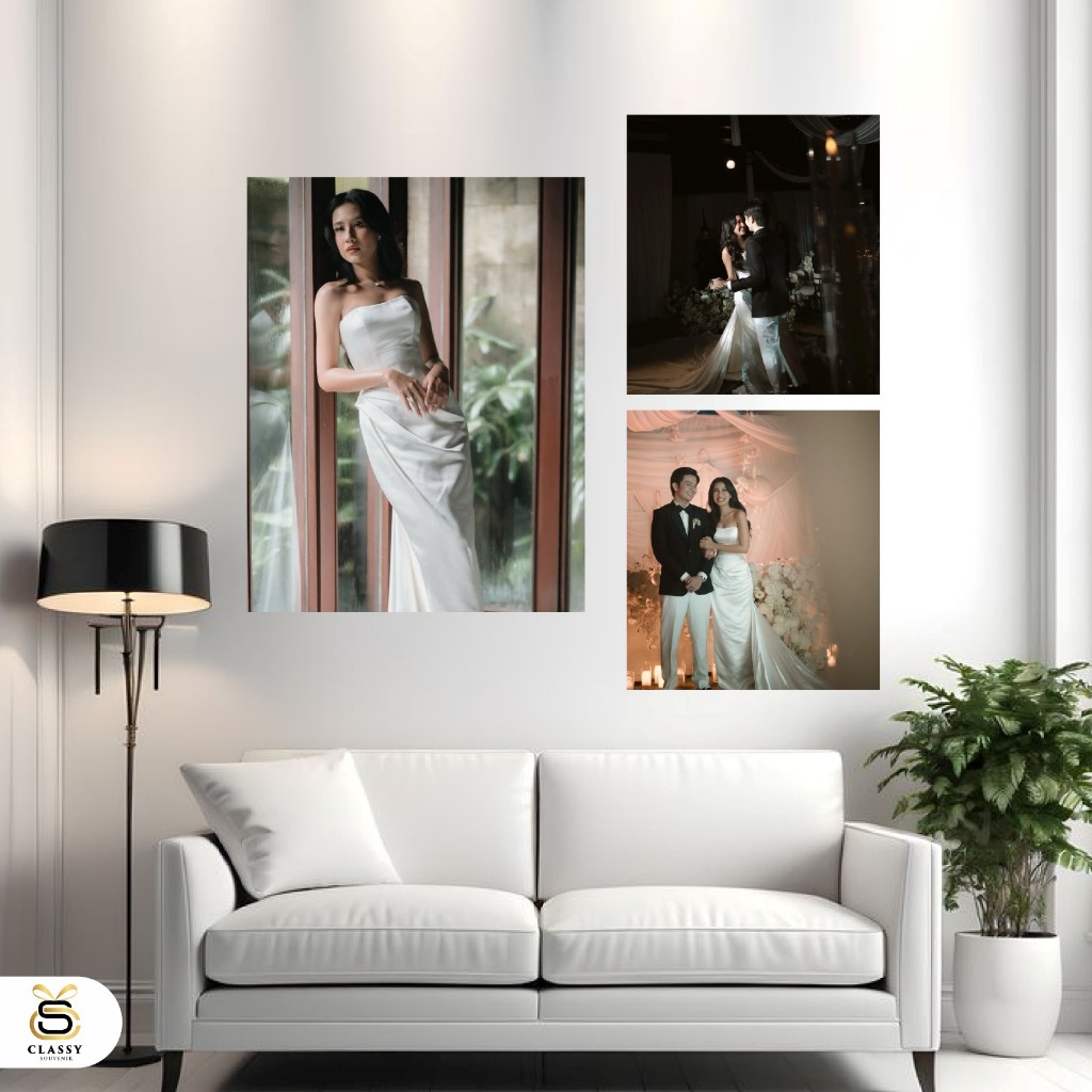 Cetak Foto Custom + Bingkai Ukuran 10R Hiasan Dinding Frame Foto Keluarga / Pasangan