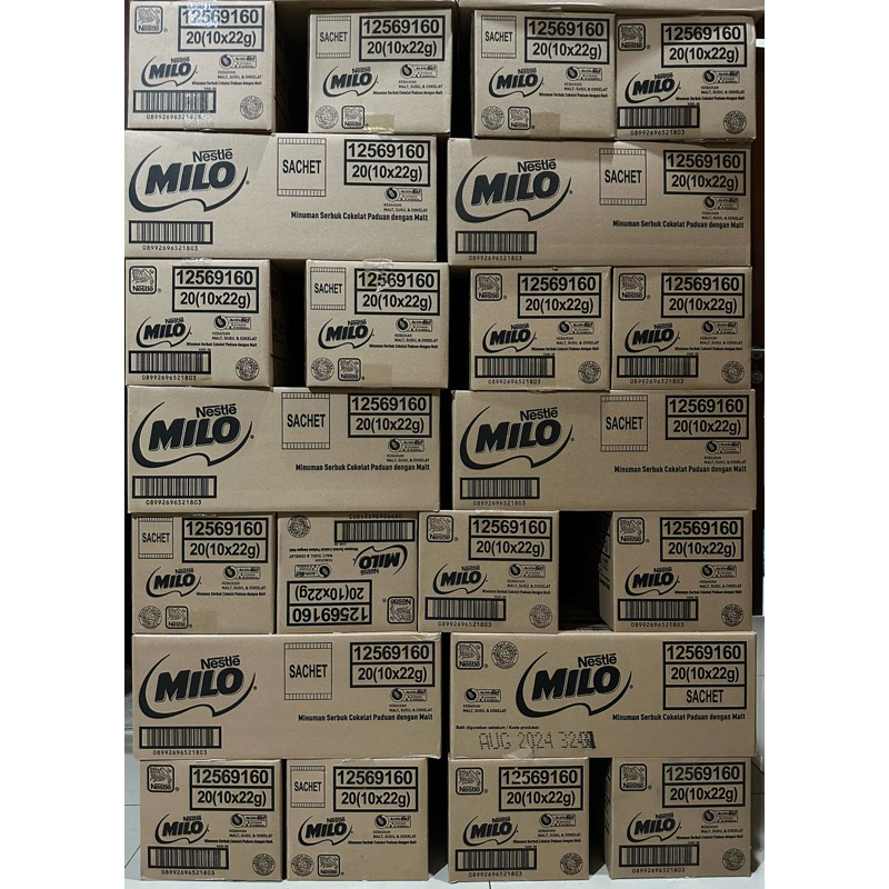 Milo Activ Go - Renceng Cokelat Malt Susu 1 Dus Isi 20 Renceng