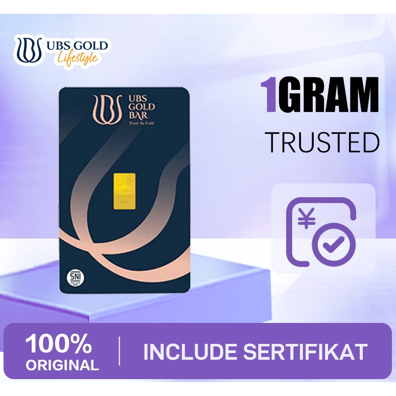 Logam Mulia Emas UBS 1 Gram - Bersertifikat Asli, 24 Karat, Kemasan Tebal