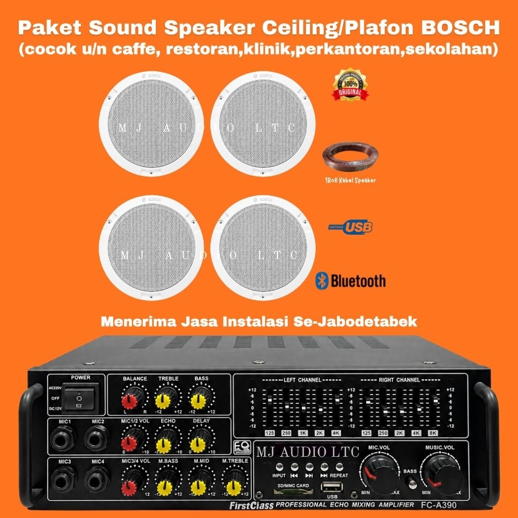 Paket Speaker Ceiling BOSCH / Paket Ampli Speaker Ceiling BOSCH ( 4 Speaker )
