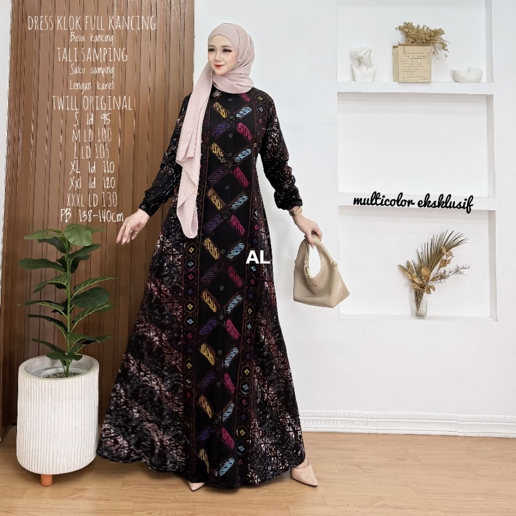GAMIS MULTICOLOR TWILL ORI ALENA BATIK PEKALONGAN HIJAB MURAH