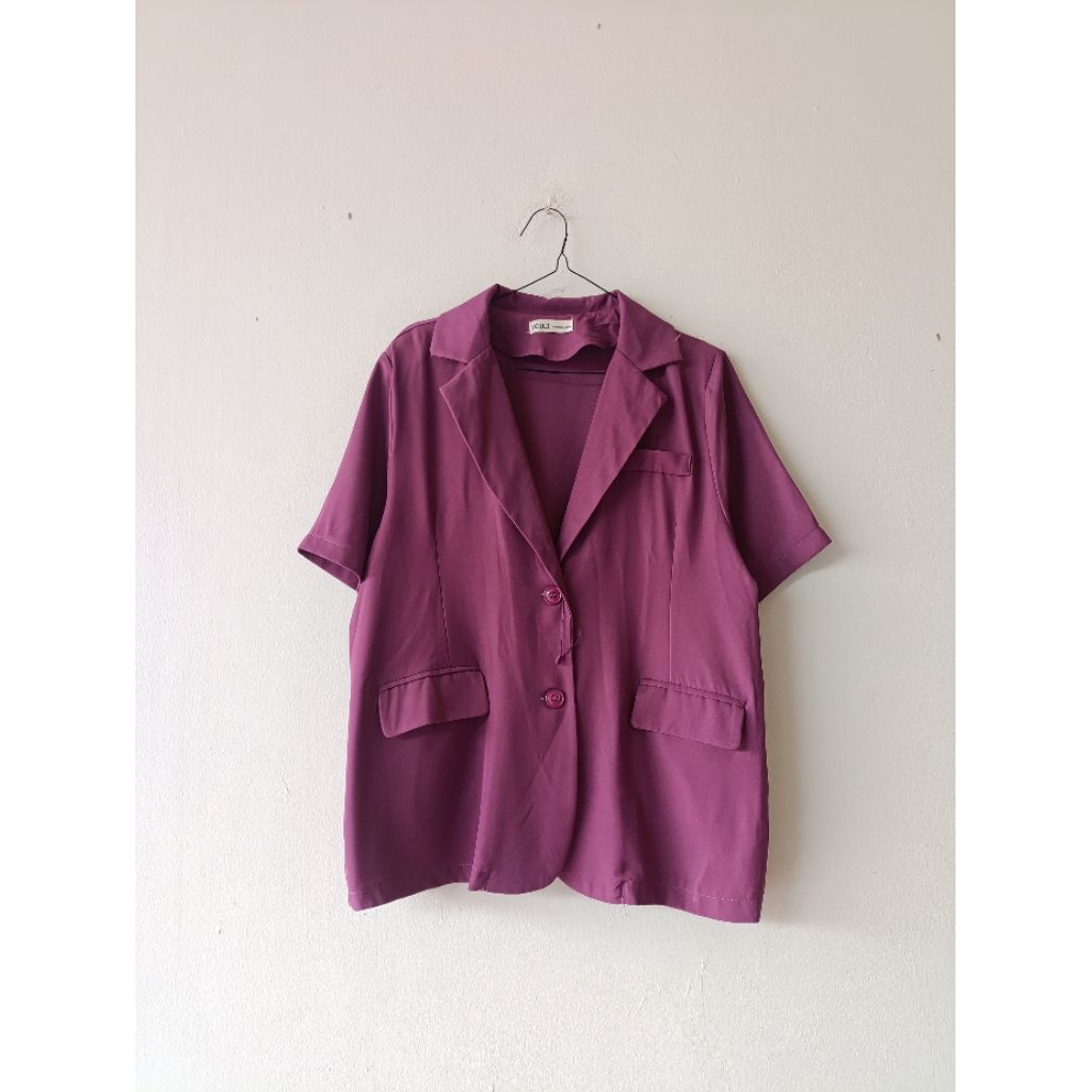 Deep Purple Rose Violet Magenta Pink Mauve Blezer Pendek Lucu Mantul Outer By Youli