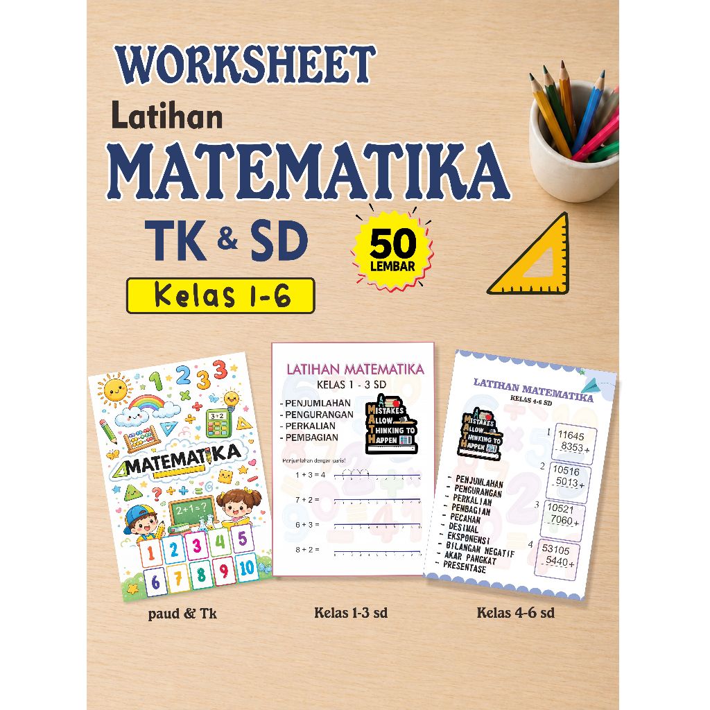 Worksheet Kumpulan Latihan Matematika untuk Anak TK/SD Kelas 1-6 SD