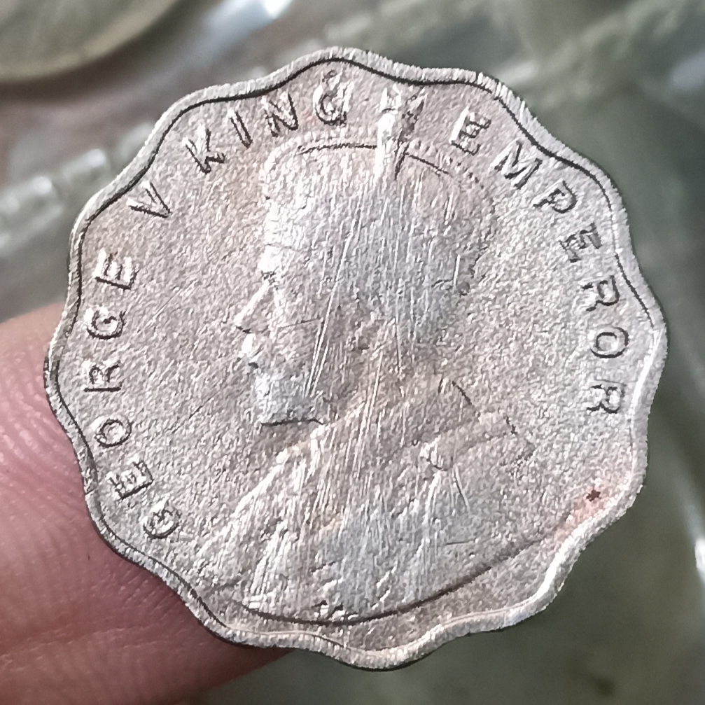 Koin Kuno India - British (British India) 1 Anna - George V Tahun 1914