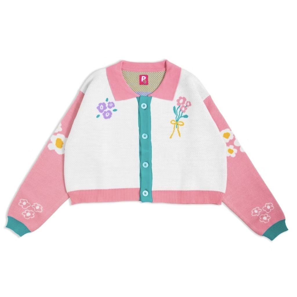 PADDY FLOWER MARKET CARDIGAN RAJUT RAINBOW IMPORT KNITWEAR Celana Kullot Rok Import