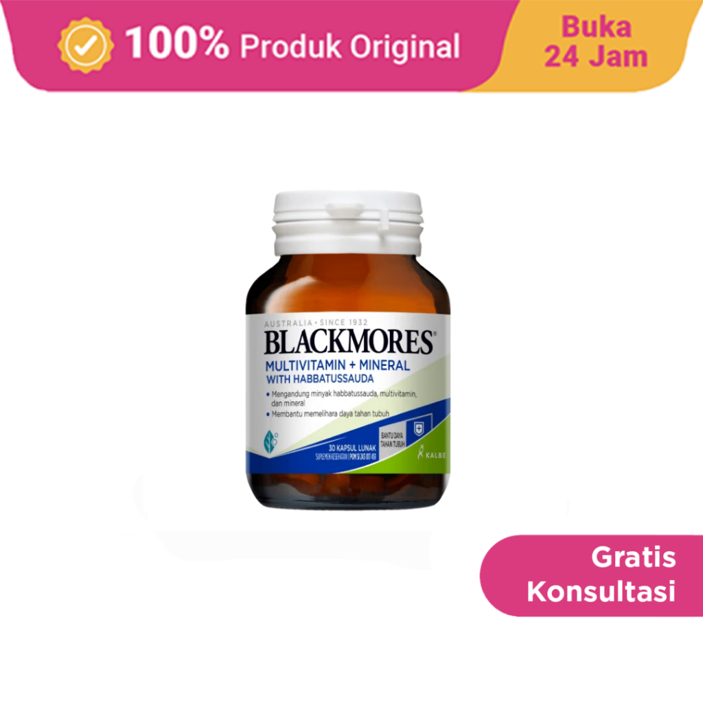 Blackmores Multivitamin + Mineral With Habbatussauda 30 Kapsul Lunak