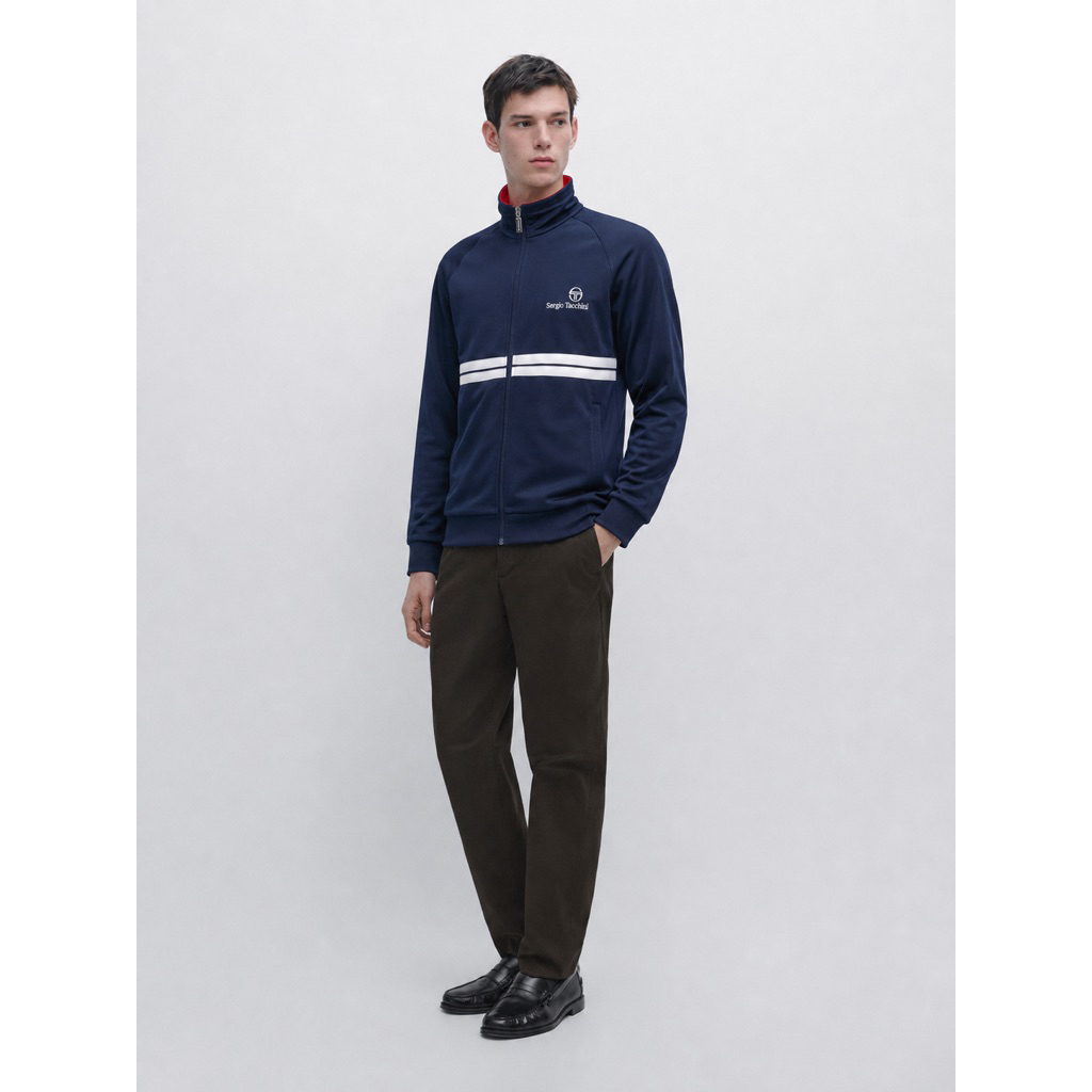 Sergio Tacchini Dallas Tracktop Jacket In Navy / White